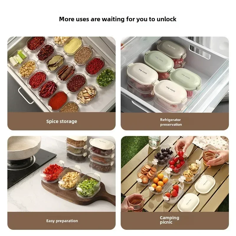Spice Organizer Household Stackable Food Spice Storage Box Spice Sealing Jar Kitchen Fresh Box Kitchen Organization 5