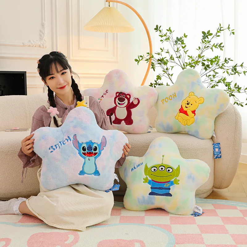 

45cm Disney Stitch Winnie Alien Pillow Cute Cartoon Soft Chair Cushion Bedroom Home Decorative Pillows Sofa Cushions Gifts