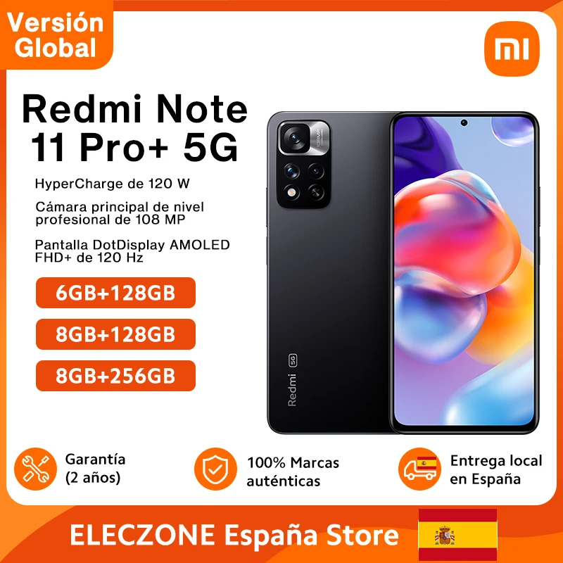 Global Version Xiaomi Redmi Note 11 Pro+ 5G Plus Smartphone 256GB Dimensity 920 120W HyperCharge 108MP 120Hz AMOLED Sound By JBL