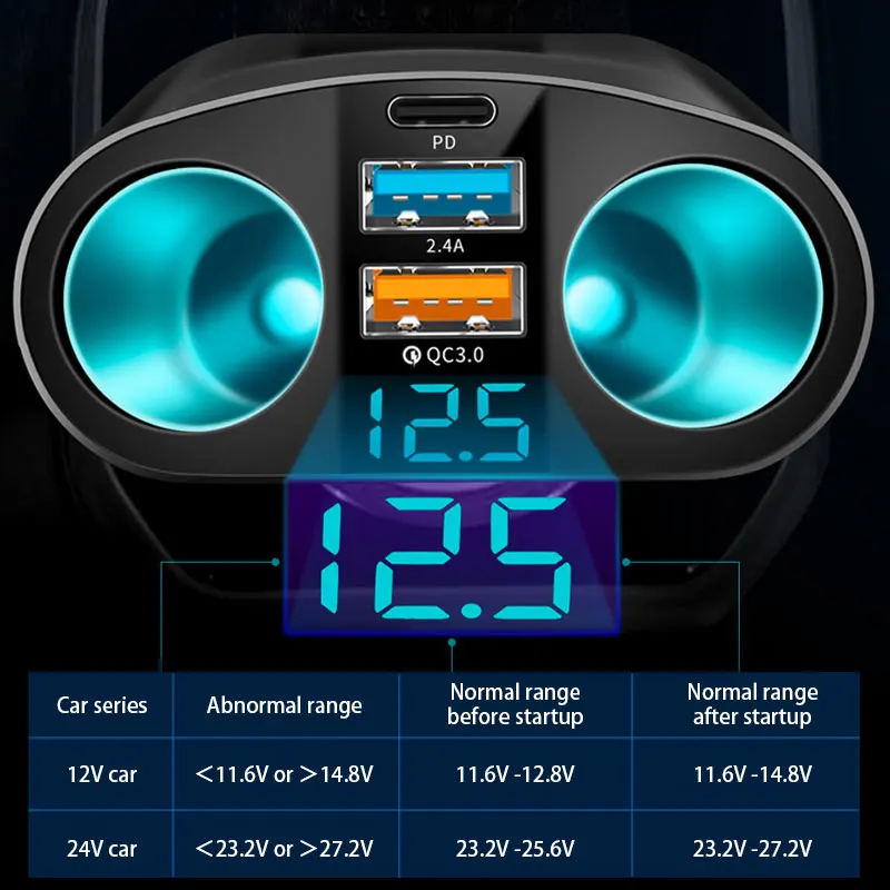 BLALION ڵ    ø, Ķ , PD QC3.0 2 USB , ޴ DVR , 5 Ʈ
