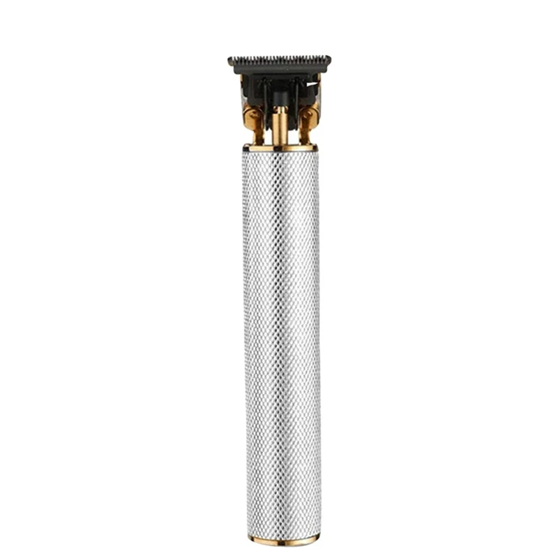 

Hair Clipper USB Rechargeable Trimmers Professional Hair Finishing Machine Electric Beard Shaving Engraving Silver