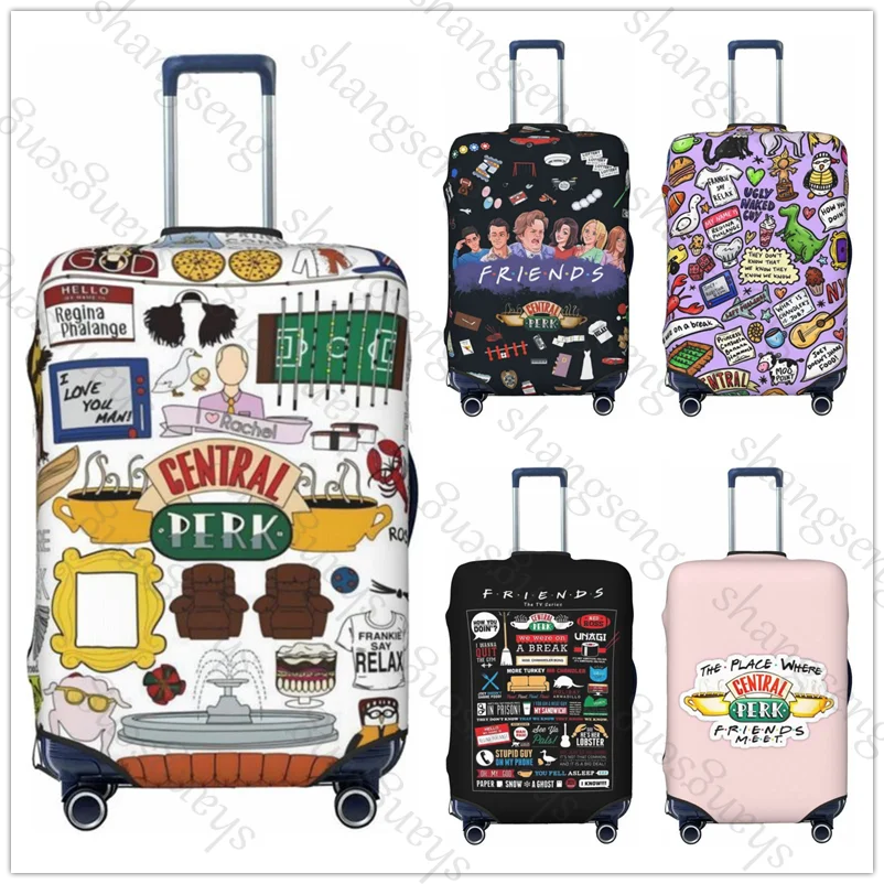 Friends TV Show Iconic Moments Elastic Luggage Protective Cover Zipper Suit For 18-32 in Bag Suitcase Covers Trolley Travel
