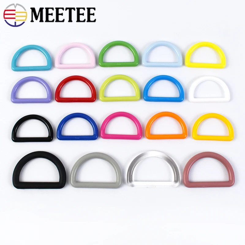 50Pcs 10-38mm D 링 플라스틱 버클 가방 스트랩 사이드 클립 커넥터 후크 웨빙 벨트 조정 루프 걸쇠 핸드백 액세서리