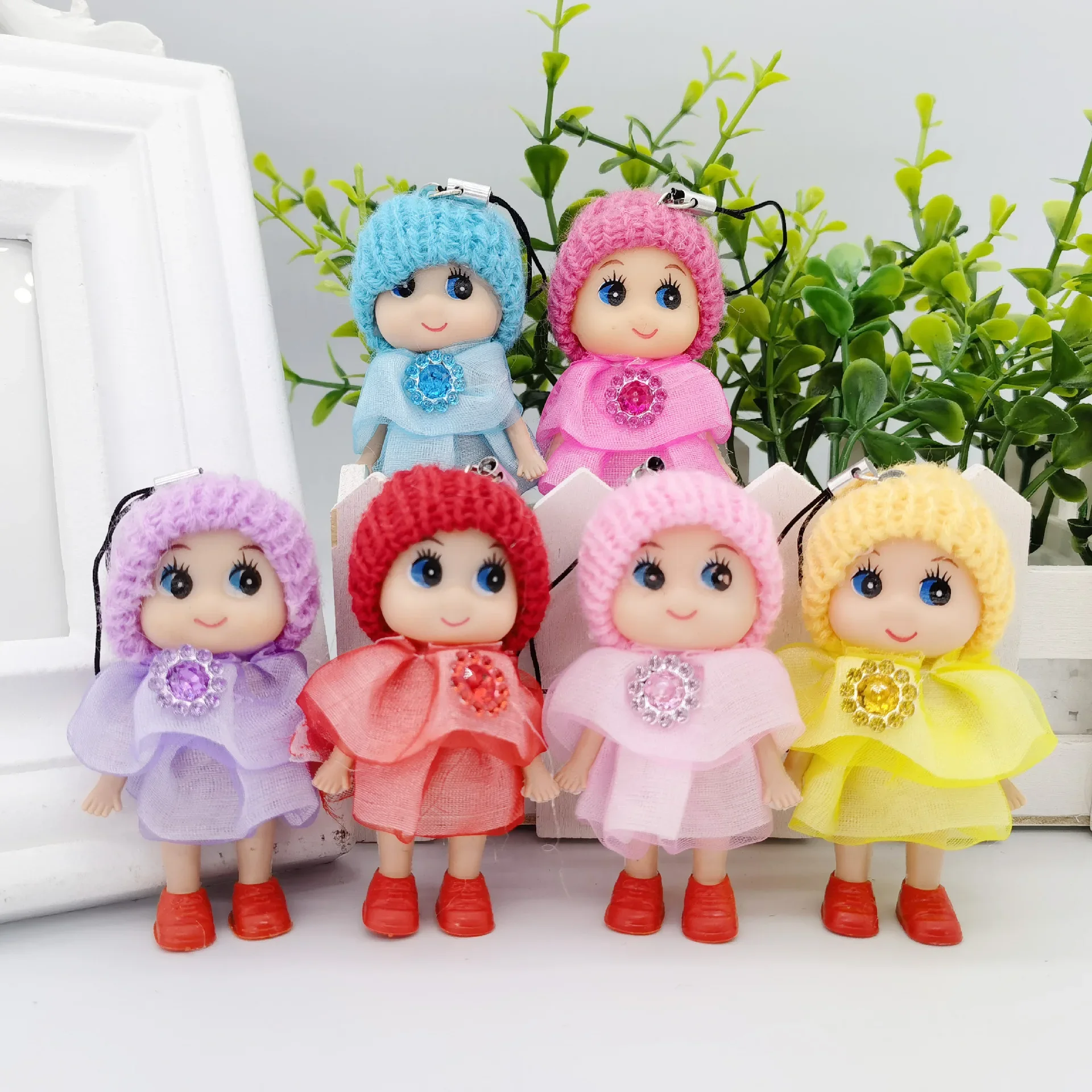 Cute Fashion Kids Plush Dolls Keychain Soft Stuffed Toys Keyring Mini Plush Animals Key Chain Baby Doll Toys for Girls Women 4