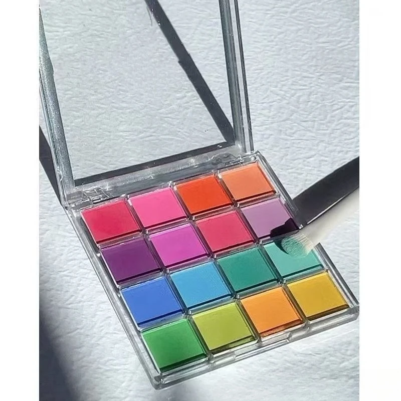 네일아트 DIY 그라데이션 스머지 16색 고체 러빙 파우더 팔레트 팻팻 파우더 네일아트 매니큐어 그라데이션 피그먼트