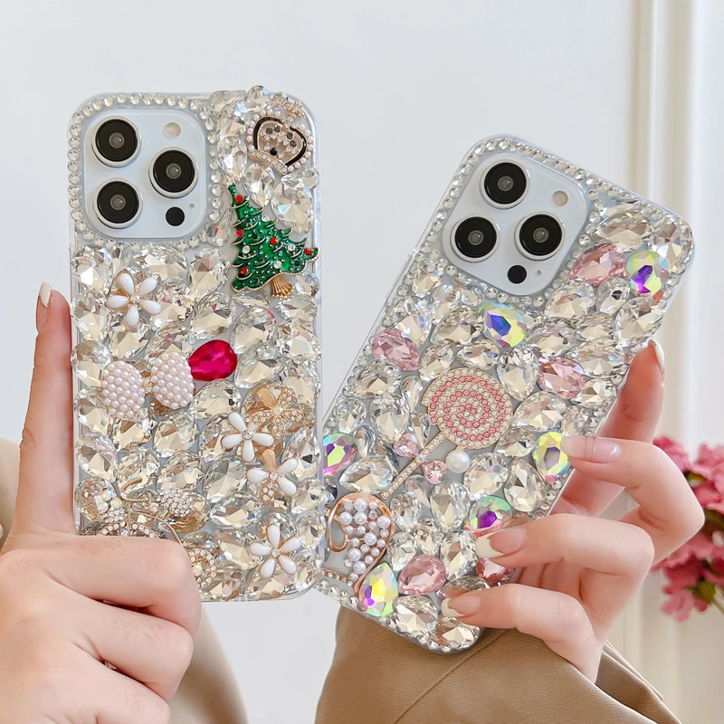 Luxury Bling Diamond Phone Case with Rhinestone, Glitter Cover for Huawei Honor 70 80 90 100 P30 P50 Pro P40 8X 9X