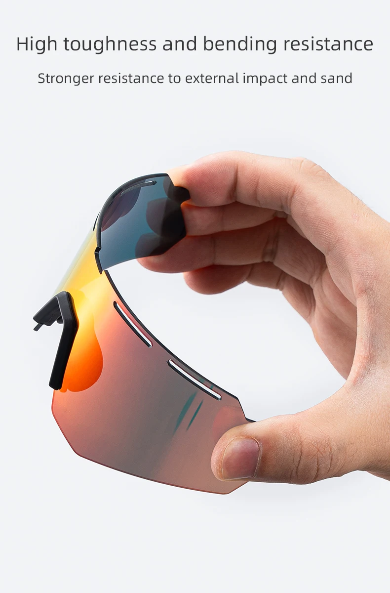 ROCKBROS 4-Linsen-Fahrradbrille Polarisiert für Männer und Frauen, Fahrradbrille MTB Rennrad-Brillen mit Myopie-Rahmen Sonnenbrille – Detail 17