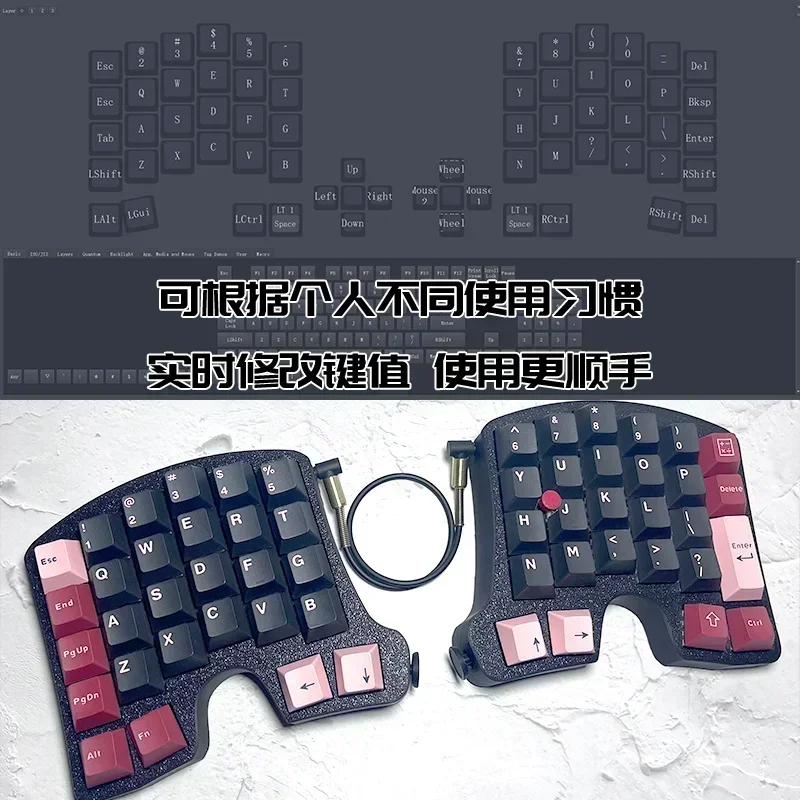 トラックポイント付き 自作キーボードキット カスタマイズ可 ブラック ケース付き トラックポイント付き 自作キーボードキット カスタマイズ可