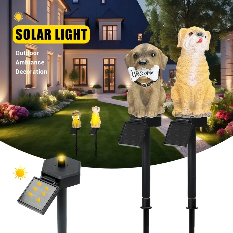 Description Picture 2 of itemSolar Powered Resin Dog Bird Owl Lawn Lamp Solar Led Light Outdoor Garden Decoration Lamp Waterproof Solar Lights