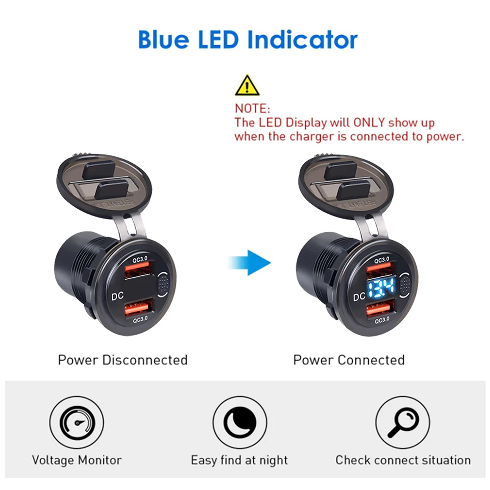12 24V QC3.0  USB ڵ    а ġ      ڵ ׼