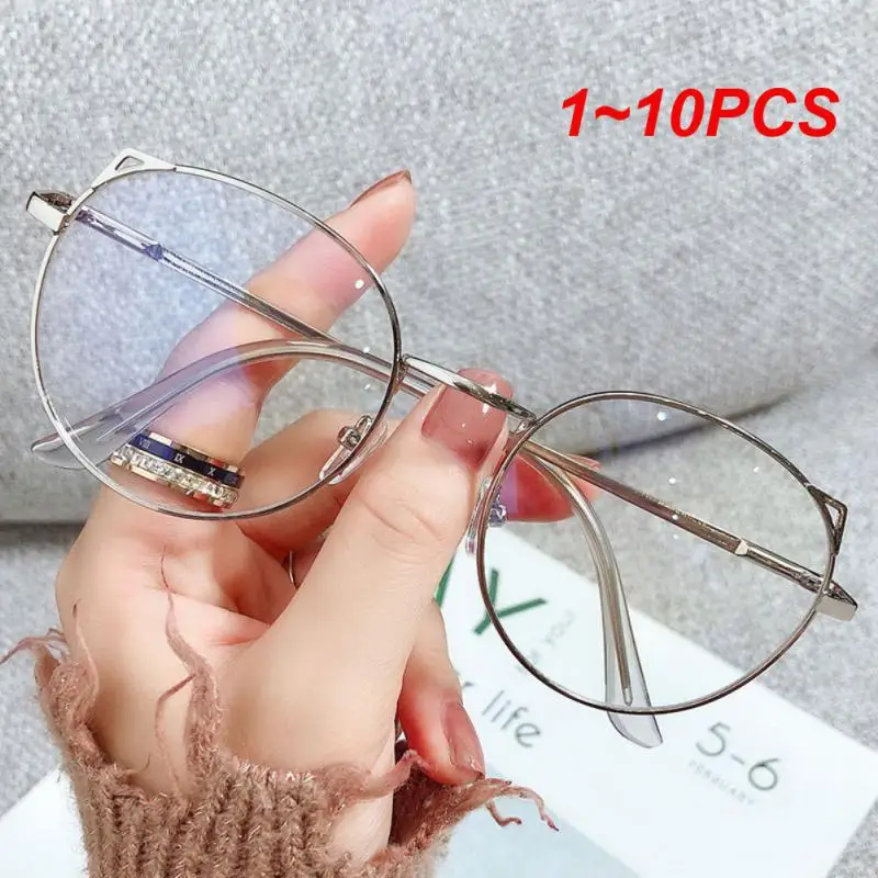 

1~10PCS Retro Anti Blue Light Glasses Round Polygonal Metal Frame Women Men Fashion Eyeglasses Unisex Eyewear
