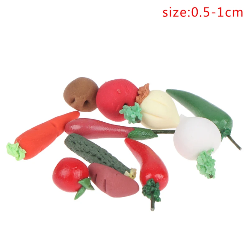 10Pcs 1/12 Miniature Vegetable Mini Carrot Radish Pepper Simulation Vegetable Dollhouse Food Doll House Accessories Ornaments 5