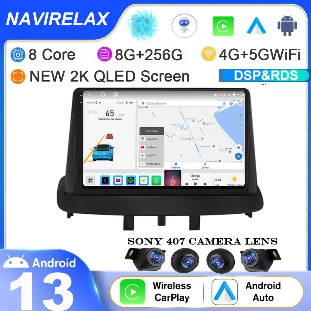 

Android 13 авто для Renault Megane 3 Fluence Samsung SM3 2008 - 2018 мультимедийный плеер DSP CarPlay GPS автомобильное радио QLED WIFI + 4G BT