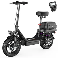 Electric Scooter for Adults, 500W Peak Motor, 48V 17.5Ah Battery,300lbs Max Load,Foldable Commuting Scooter with Adjustable Seat