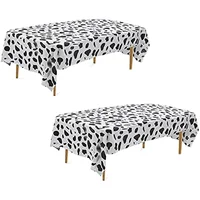 Cow Print Tablecloth Table Cover 54" X 108" Plastic Disposable Rectangle Table Cover Birthday Party Picnic Farm Animal Themed 1