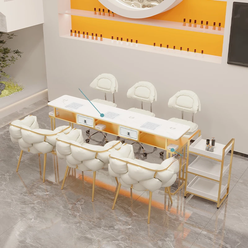 

Modern Beauty Nail Table Nailtech Commercial Receptionist Beauty Desk Station Manicurist Tavolo Unghie Salon Furniture CY50NT