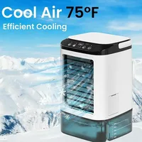 Air Conditioner Portable Fan Desktop Dual Spray Ultrasonic Atomization 3-Speed Mute Air Cooler Night Light Electric Fan for Home 1
