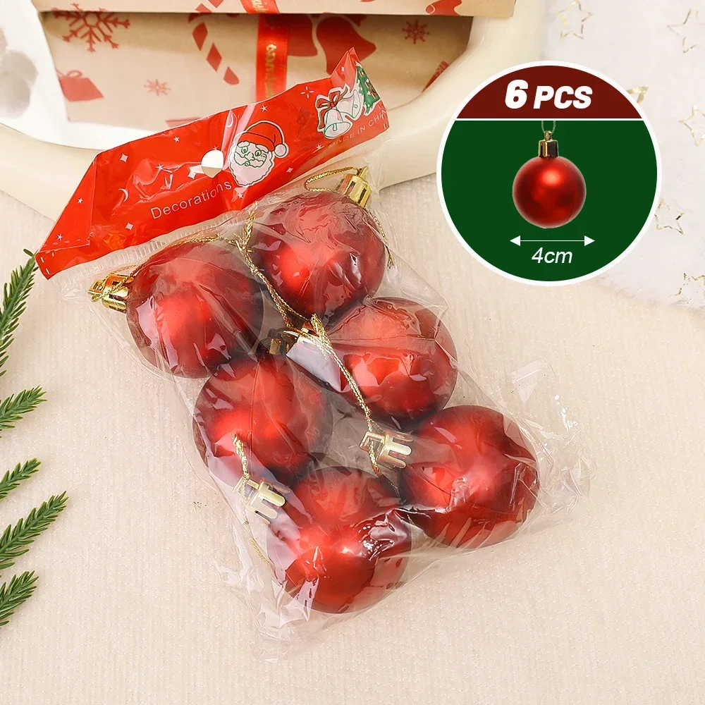 Bolas de Navidad con purpurina roja y dorada para colgar en el árbol de Navidad, adornos de bolas de Navidad de 4 cm, decoración festiva para el hogar, regalos para fiestas