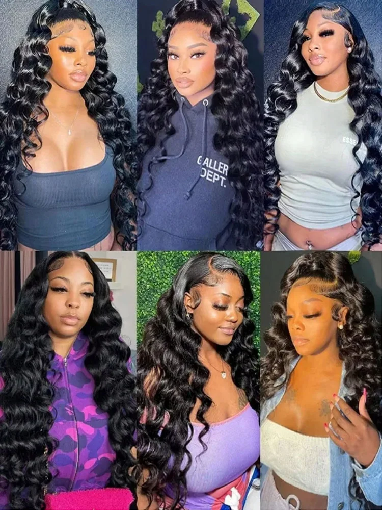 34 Inch 200% Density Human Hair Wig Loose Deep Wave 13x4 Lace Front Wig Human Hair Pre Plucked With Baby Hair Frontal Wigs