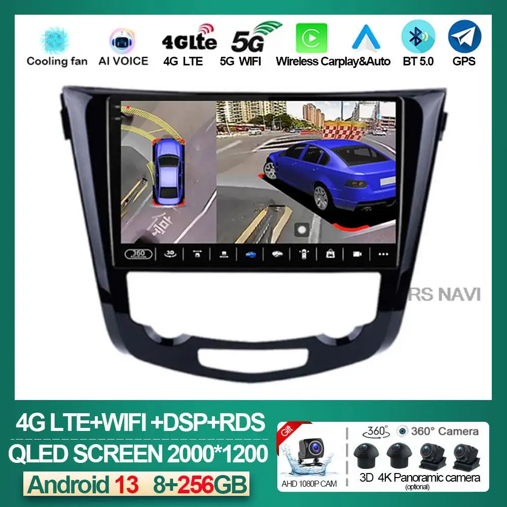 

Android 13 Car Radio Multimedia For Nissan X-TRAIL X Trail T32 Qashqai 2 J11 2013 - 2017 Autoradio 2 Din Carplay gps NO dvd