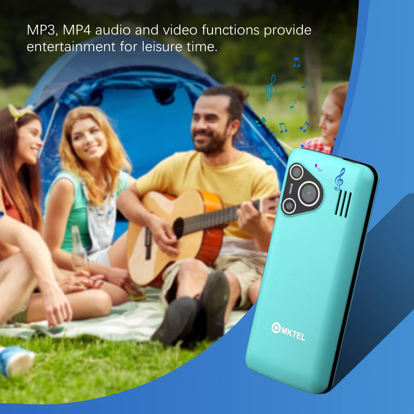MKTEL M82 Feature Phone 2.4inch Display Dual Sim Dual Standby MTK6261M 1800mAh MP3/MP4/FM/Radio/Bluetooth/GPRS/GSM 850/900/1800/ 5