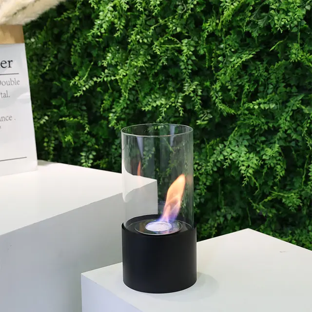 Hordozható Fekete Bioetanol Kandalló Asztali Tűz Tál Etanol Pit Bio Beltéri Szabadtéri Téli Fűtőgép - Image 4