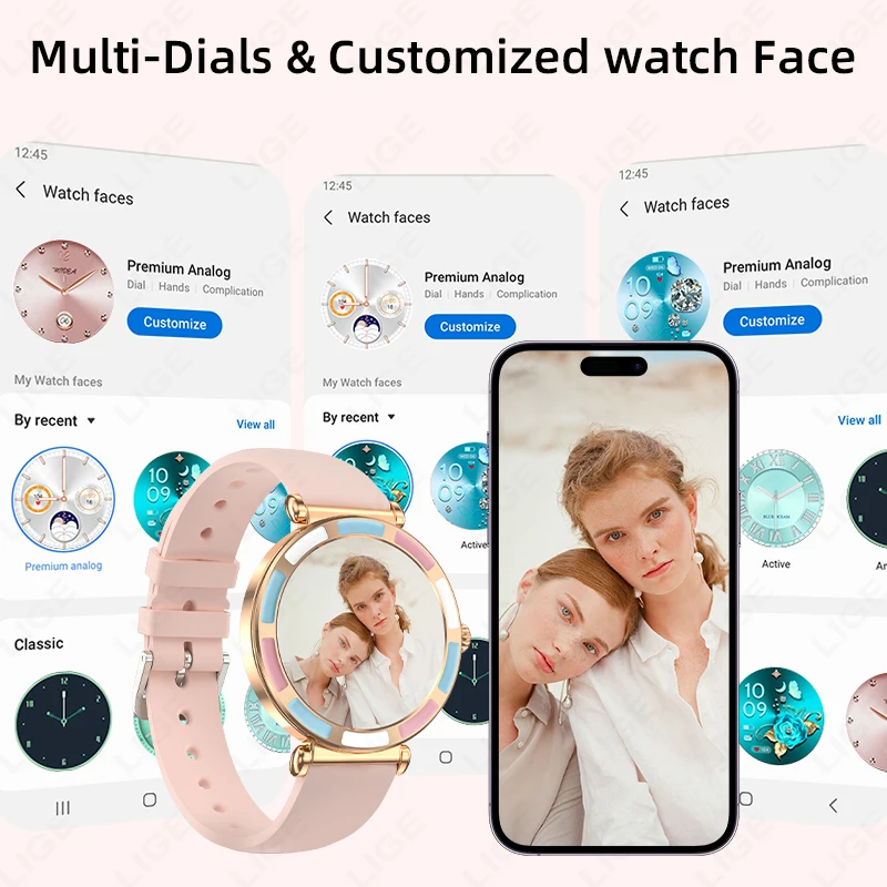 LIGE 2025 New Women Smartwatch Bluetooth Call Lady Watches Sport Waterproof Heart Rate Sleep Smart Watch For Women Present Gift