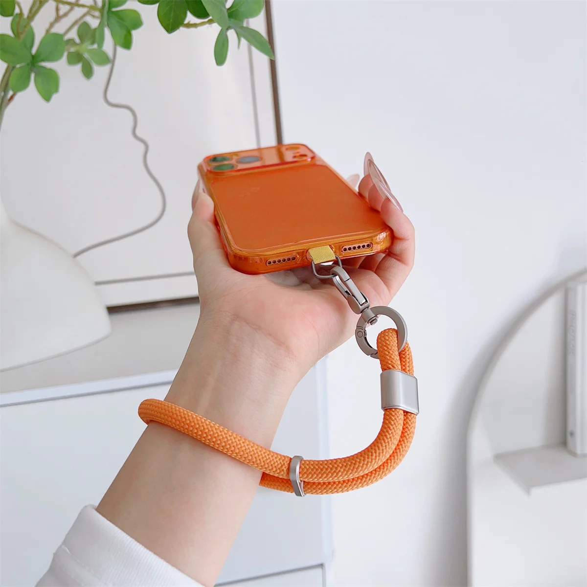 Universal Adjustable Mobile Phone Lanyard with Self-Locking Anti-Drop Design - Durable Polyester Wrist Strap