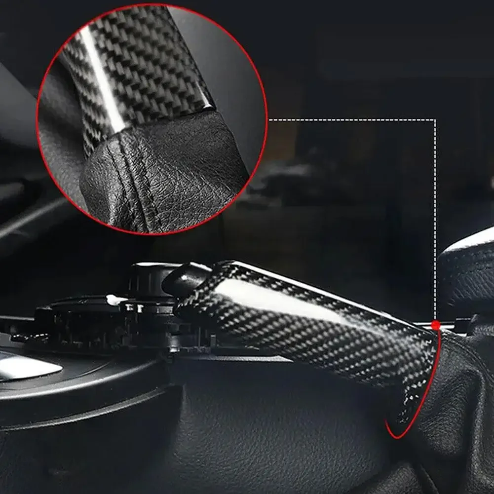 Carbon Fiber Textured Front Handbrake Brake Handle Cover Scratch-resistant Automotive Interior For BMW E46 E90 E92 F30 F32 N4M4