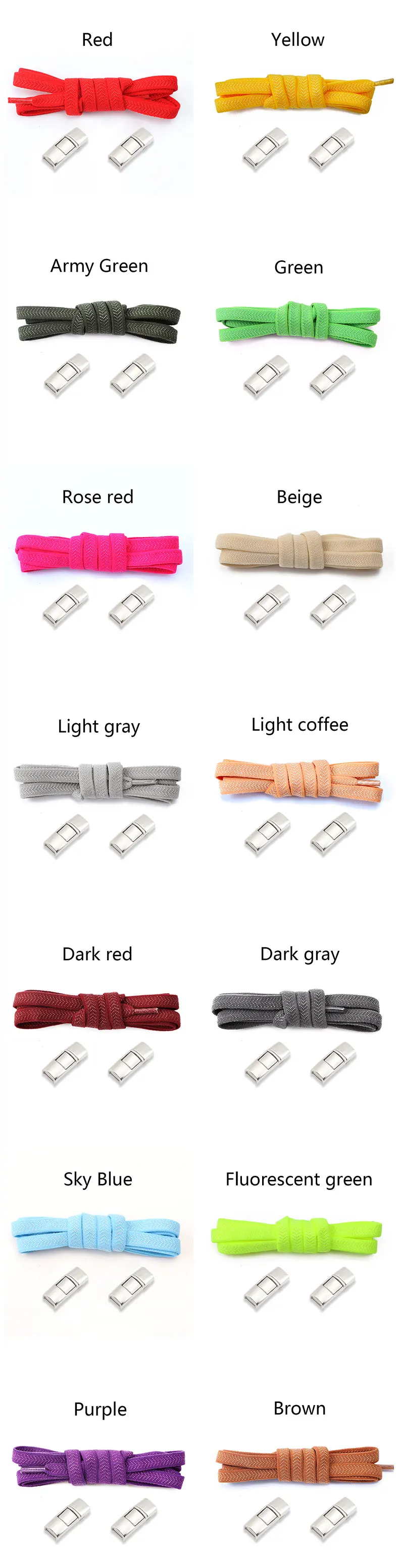 Press Lock-Schnürsenkel ohne Bänder, elastische Schnürsenkel, Sneakers, 8 mm breit, flache Schuhe, ohne Krawatte, Schnürsenkel für Kinder und Erwachsene, Laufschnürsenkel für Schuhe – Detail 10