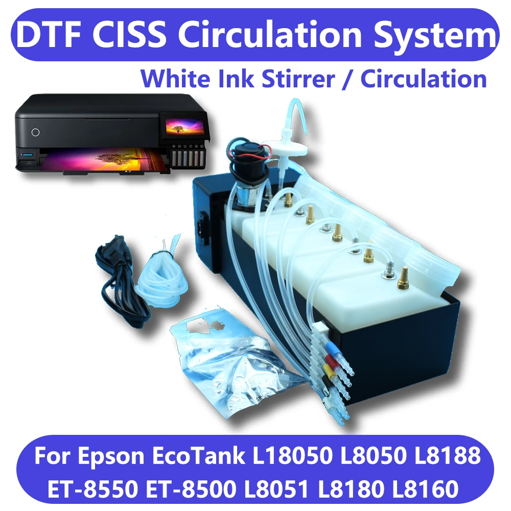 엡손 DTF ET8550 CISS용 CISS 잉크 시스템, 엡손 8550 L8050 L18050 DTF 수정 잉크 키트, 엡손 화이트 잉크 탱크 변환 키트