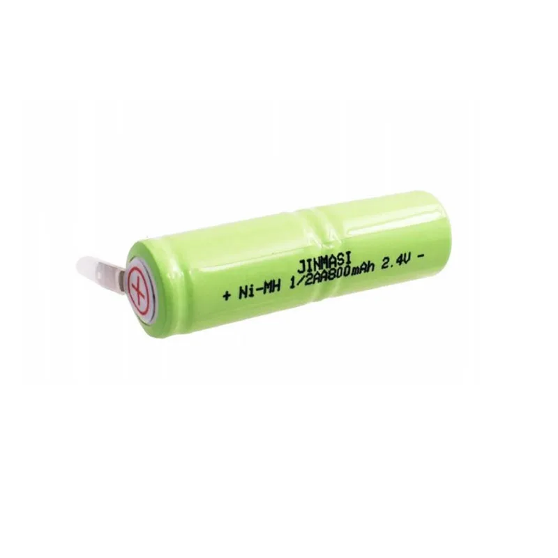 800mah 2.4V 1/2AA ni-mh rechargeable battery 1/2 AA nimh cell welding tabs electric shaver razor toothbrush 1-3PCS rechargeable battery