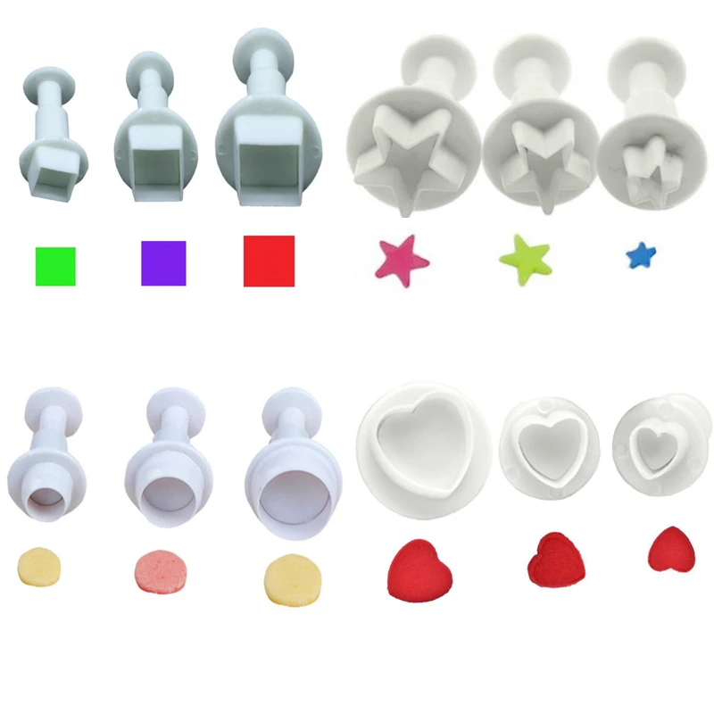 Geometry Flower Plunger Fondant Mold Cutter Cookie Cutter Sugarcraft Cake tools Decorating Christmas Cake Decorating Tools cookie cutter baking mold fondant cutter baking decorating tools