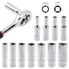 1pc 4-14mm Socket Set Deep Socket Adapter Chrome Vanadium Steel Socket 1/4 Hex Drive Impact Drivers Socket Wrenches Hand Tools 2