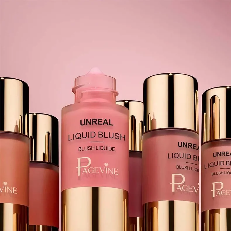 PAGE VINE Liquid Blush Eyeshadow Contour Hydrating Brightening Women's Face Rouge Water Cream Plumper Blusher Makeup Cosmetics 5