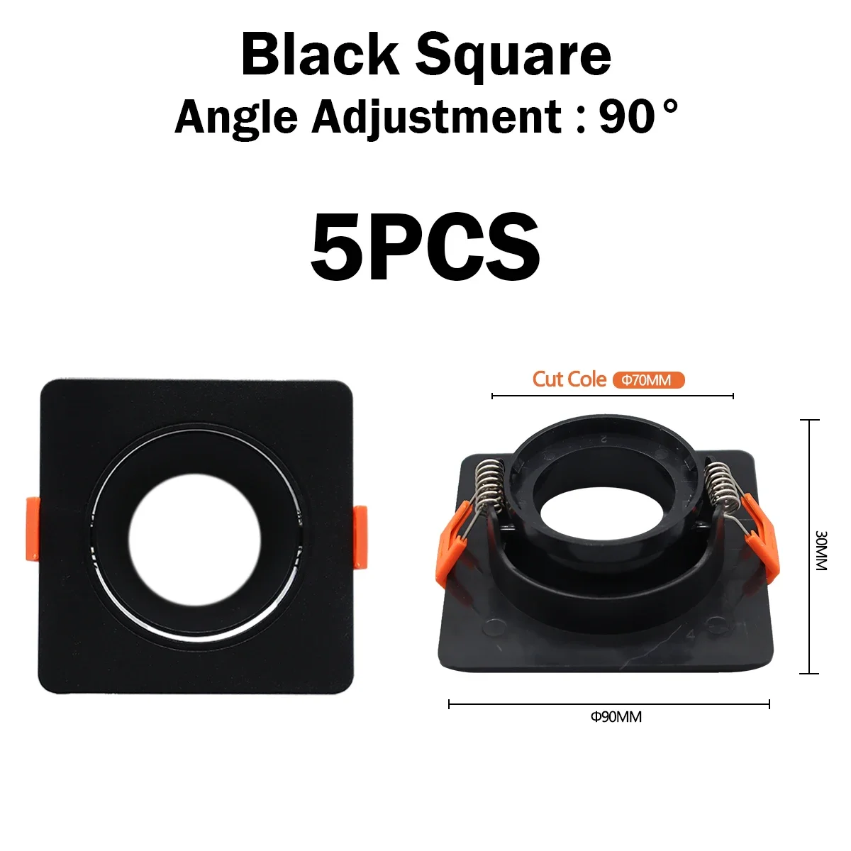 5pcs black square