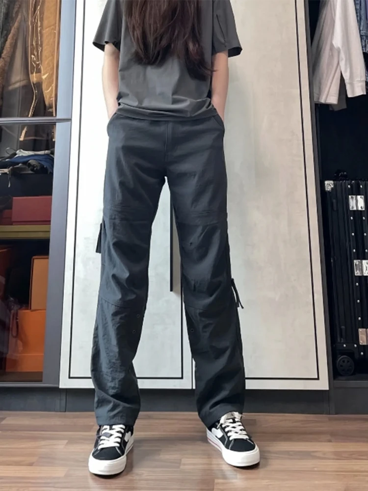 Fleece Pants Winter Warm Fleece Cargo Pants Men's Plus Velvet Waterproof Workwear Trousers Multi Pockets Loose Straight Casual Work Pants