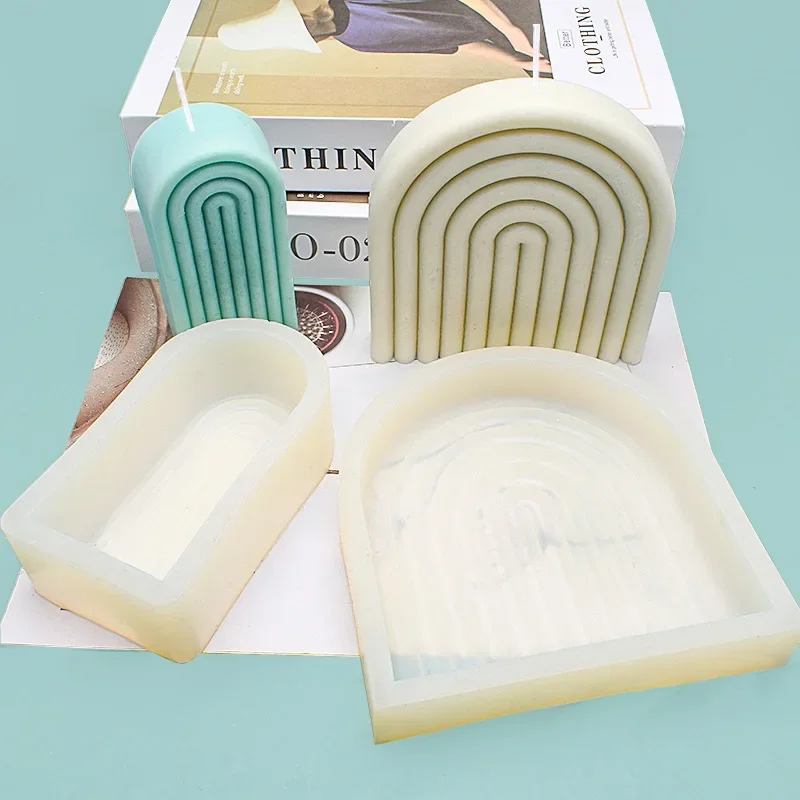 Silicone Candle Mold Silicone Mold Aromatherapy Candle Mold 3D Geometric Arch Silicone Candle Mold Handmade