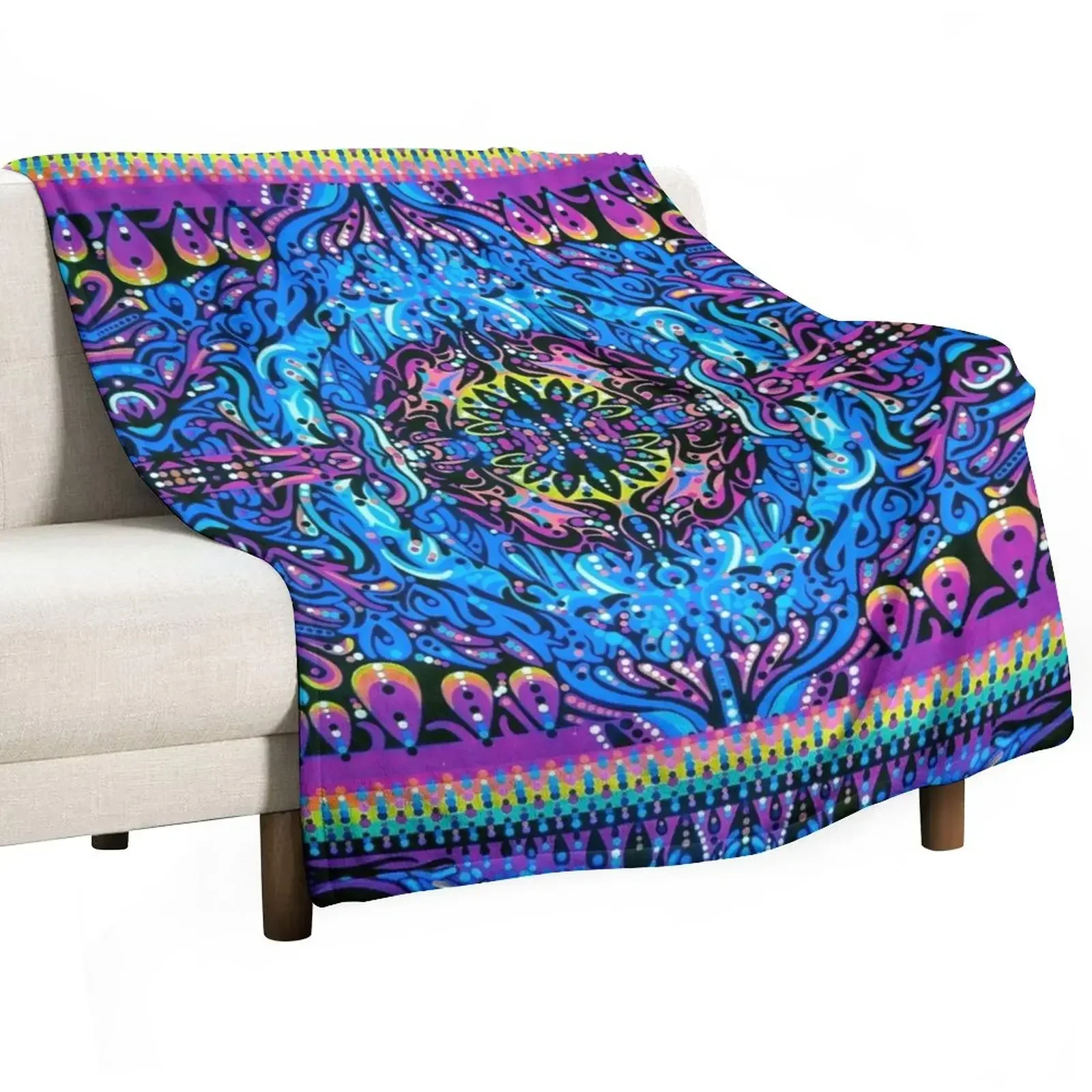 

Mandala Reflection Throw Blanket Luxury Throw Sofa Soft Plaid Loose Blankets