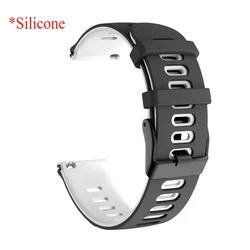 Leather Strap - Premium Soft Replacement Wristband, 22mm/20mm, Compatible with Smartwatches for 22mm Universal (Black White 1)