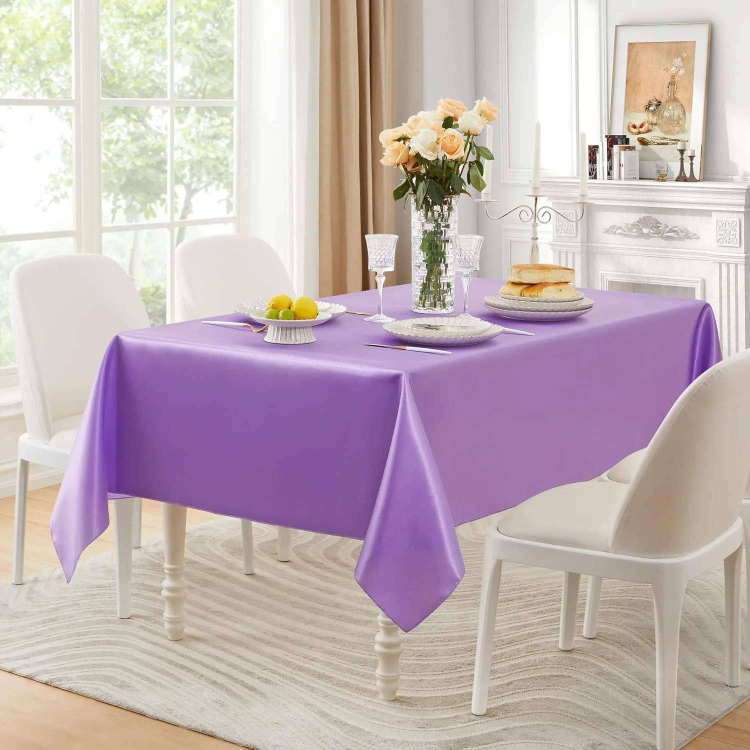 Rose Gold Satin Tablecloth - Nordic Elegance Wedding and Party Table Cover