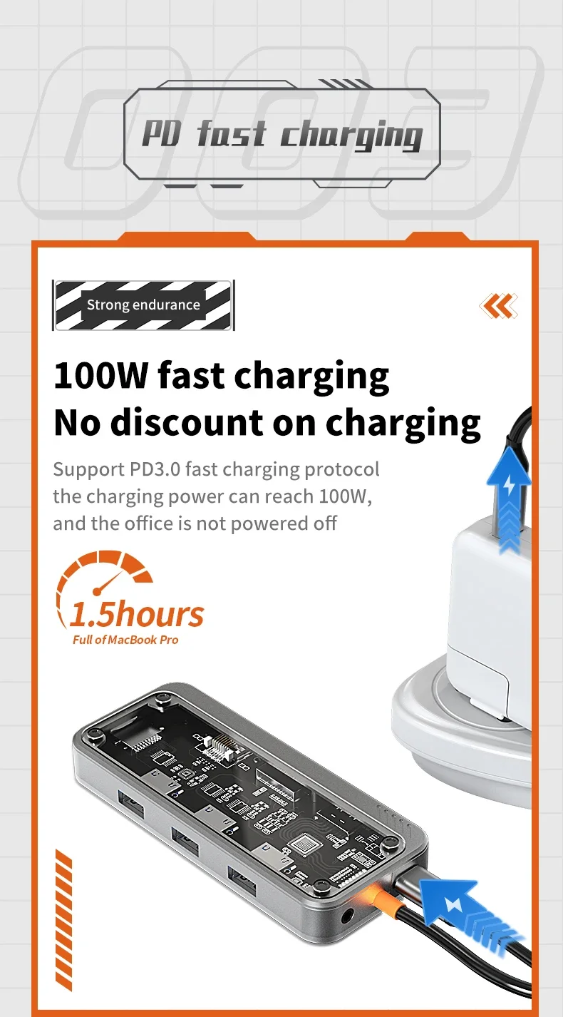 USB C Hub 10 in 1 Docking Station – Type-C Adapter with HDMI, RJ45 & VGA Ports