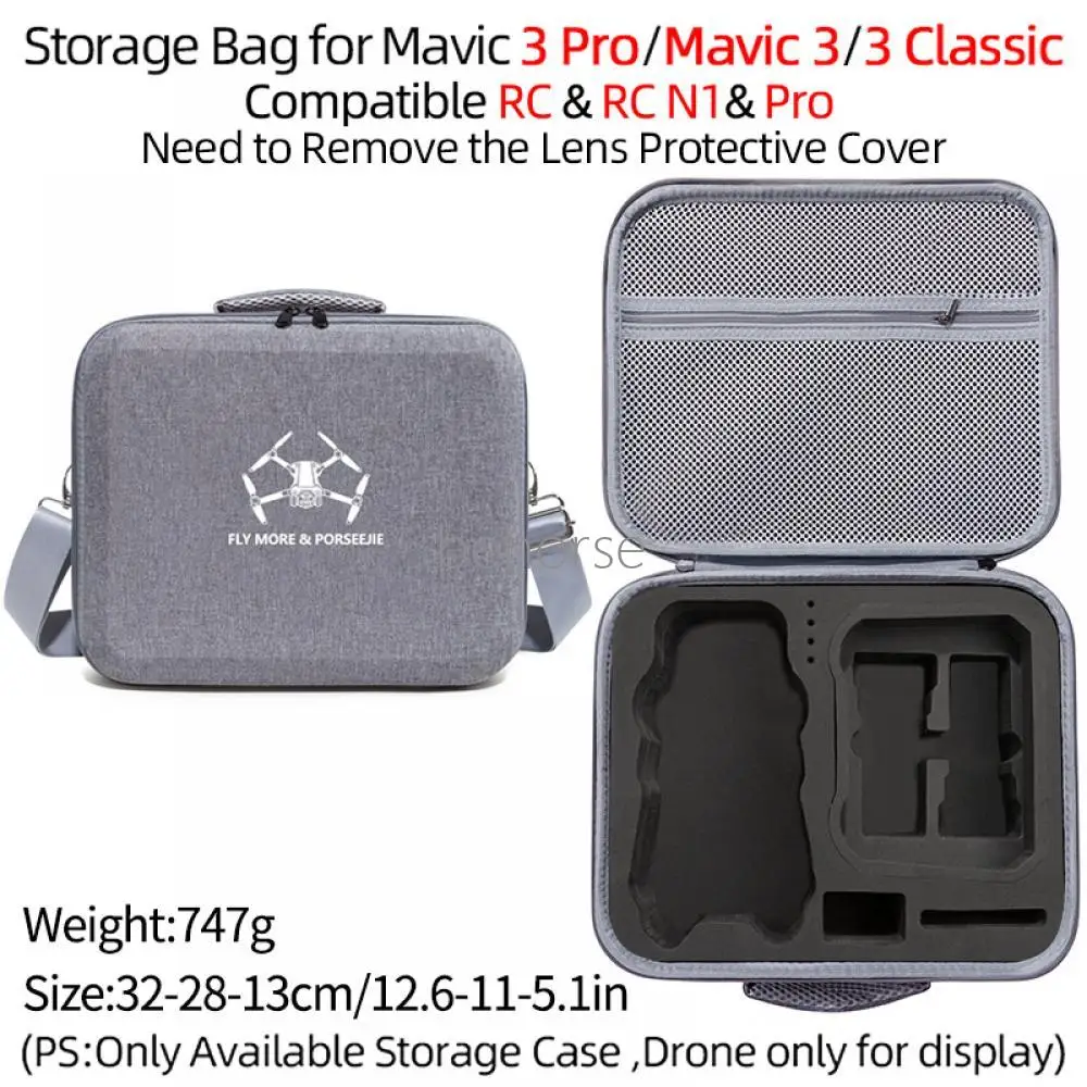 Sac de transport haute capacité pour DJI Mavic 3 Pro avec compartiments rembourrés.