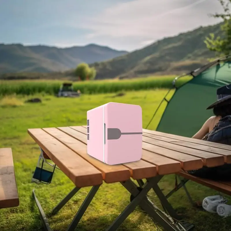 Camping Refrigerator Mini 6L Dual-Use Car Refrigerator 12V DC 220V Ac Electric Auto Freezer Car Accessories For Traveling Camping