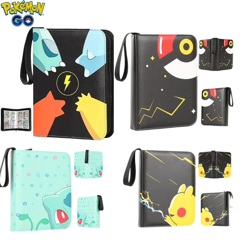 

Hot 400pcs Card Slots Pokemon Album Holder High Quality 4 Grids 50 Pages Storage Book Collection Holder Toys Children Hobby Gift
