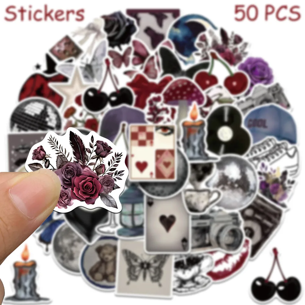 50개 멋진 고딕풍 핀터레스트 소녀 스티커 데칼, 노트북, 스크랩북, 스케이트보드, 헬멧, 여행가방, DIY 레트로 감성 스티커