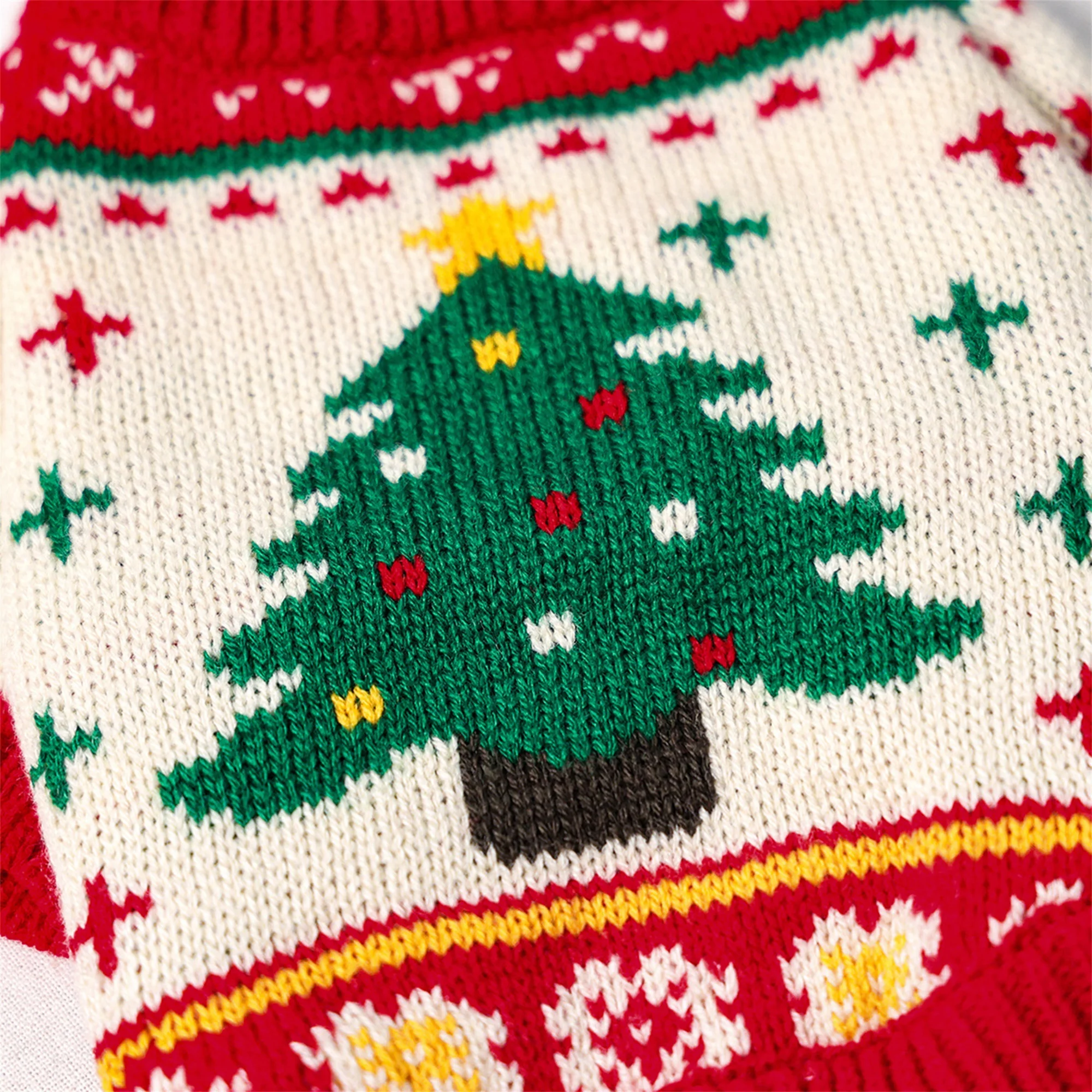 Christmas Reindeer Dog Sweater Winter Holiday Pet Clothes for Small Dogs Girl Boy Festive Xmas Tree Design Cozy Knit Warm Coat 4