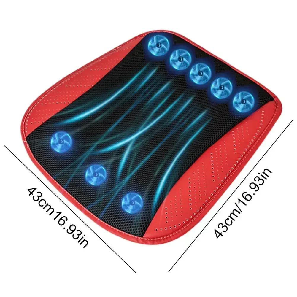 Breathable Leather Car Seat Cushion with Adjustable Fan
