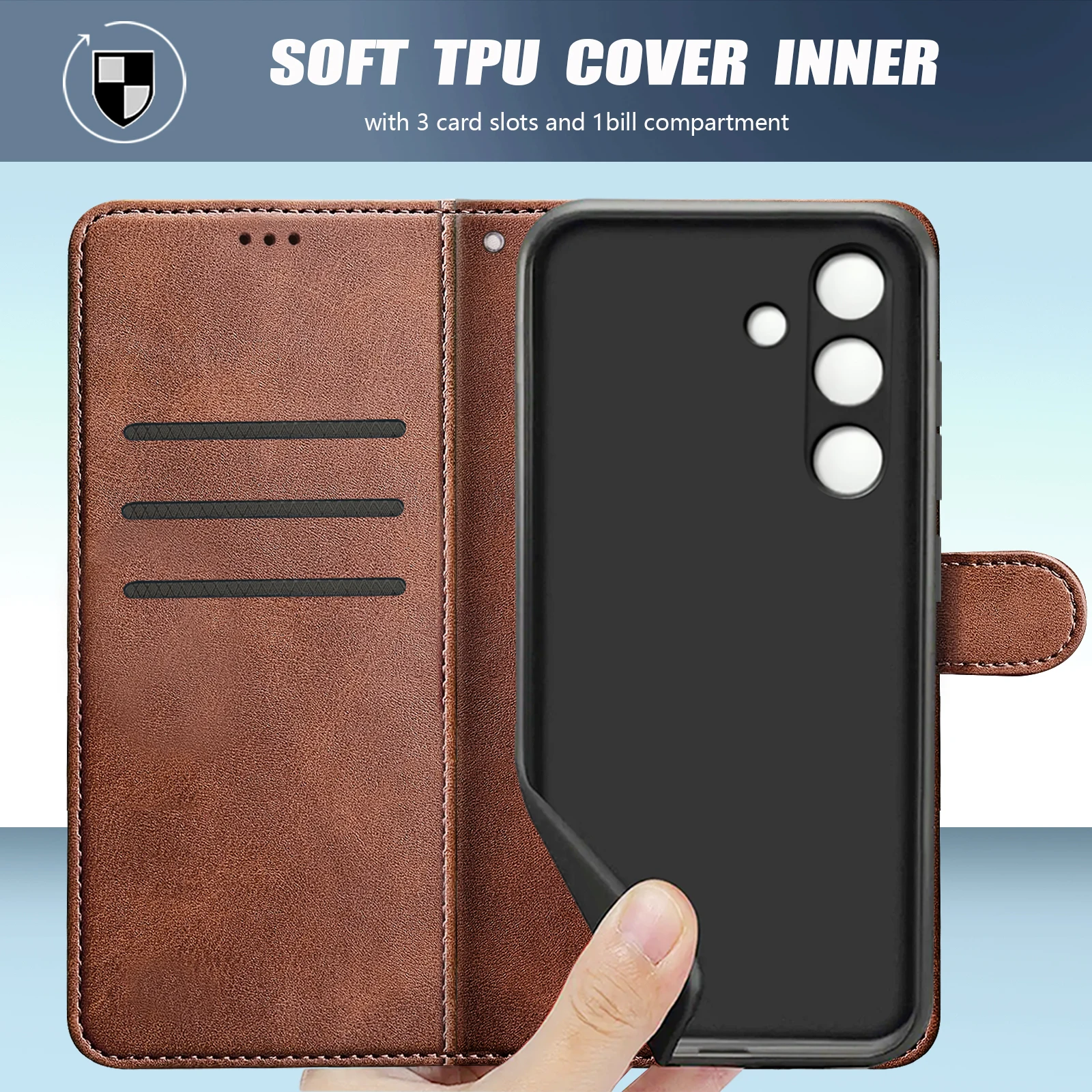 Leather Wallet Phone Case with Card Holder & Magnetic Flip Cover - Premium Protection