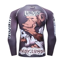 Rash Guard Jiu Jitsu T-shirts+Pants Sets Rashguard For Men Kickboxing Perspiration Gym Training MMA Boxing Kit Muay Thai T-shirt 2